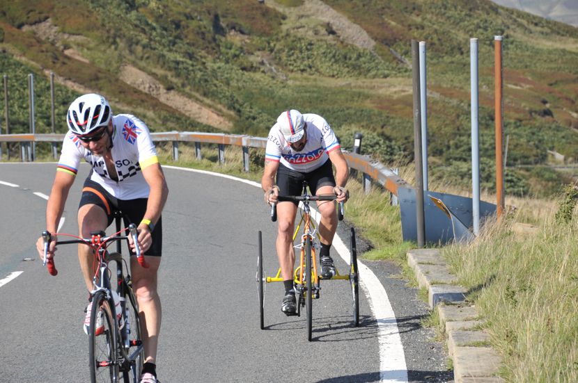 Image of Gary Wright on three wheels